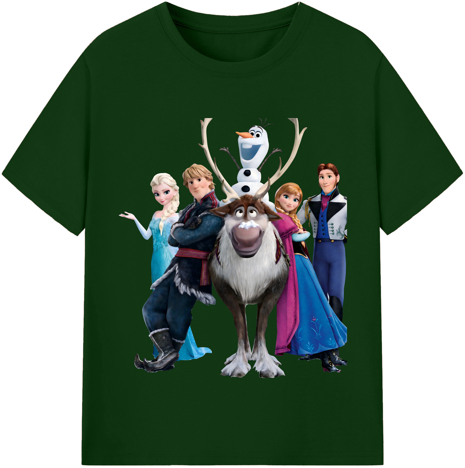 （画像用） アナと雪の女王 アンナ エルサ Frozen Anna Elsa 綿100％半袖Tシャツ（フロントプリント）